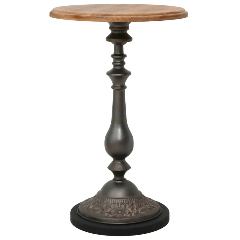 Table d'appoint support de plante 40 x 64 cm en bois de sapin massif + MDF + acier DEC032377