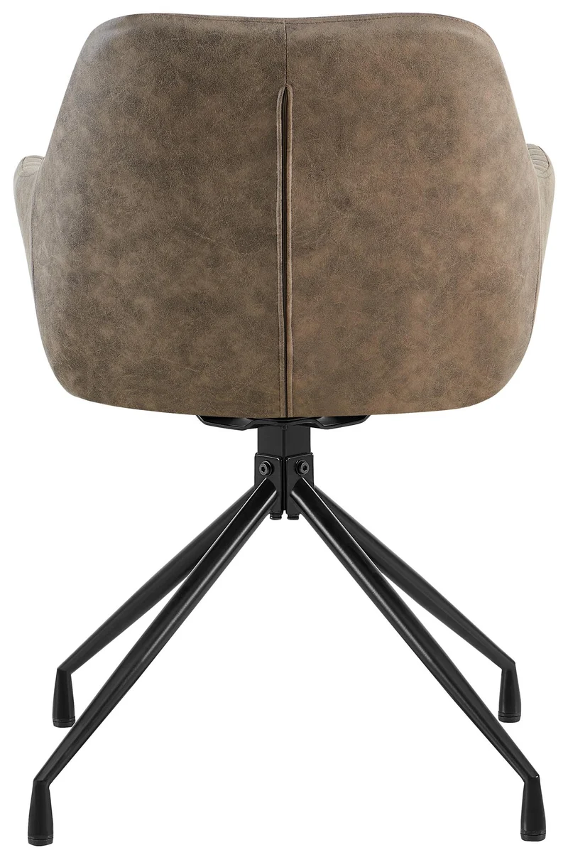 Fauteuil en velours gris à piétement étoile en métal noir – Chaise confortable style contemporain 10_0007704