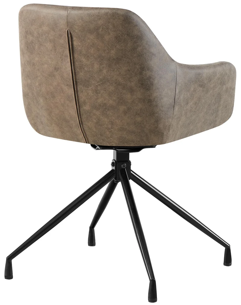 Fauteuil en velours gris à piétement étoile en métal noir – Chaise confortable style contemporain 10_0007704