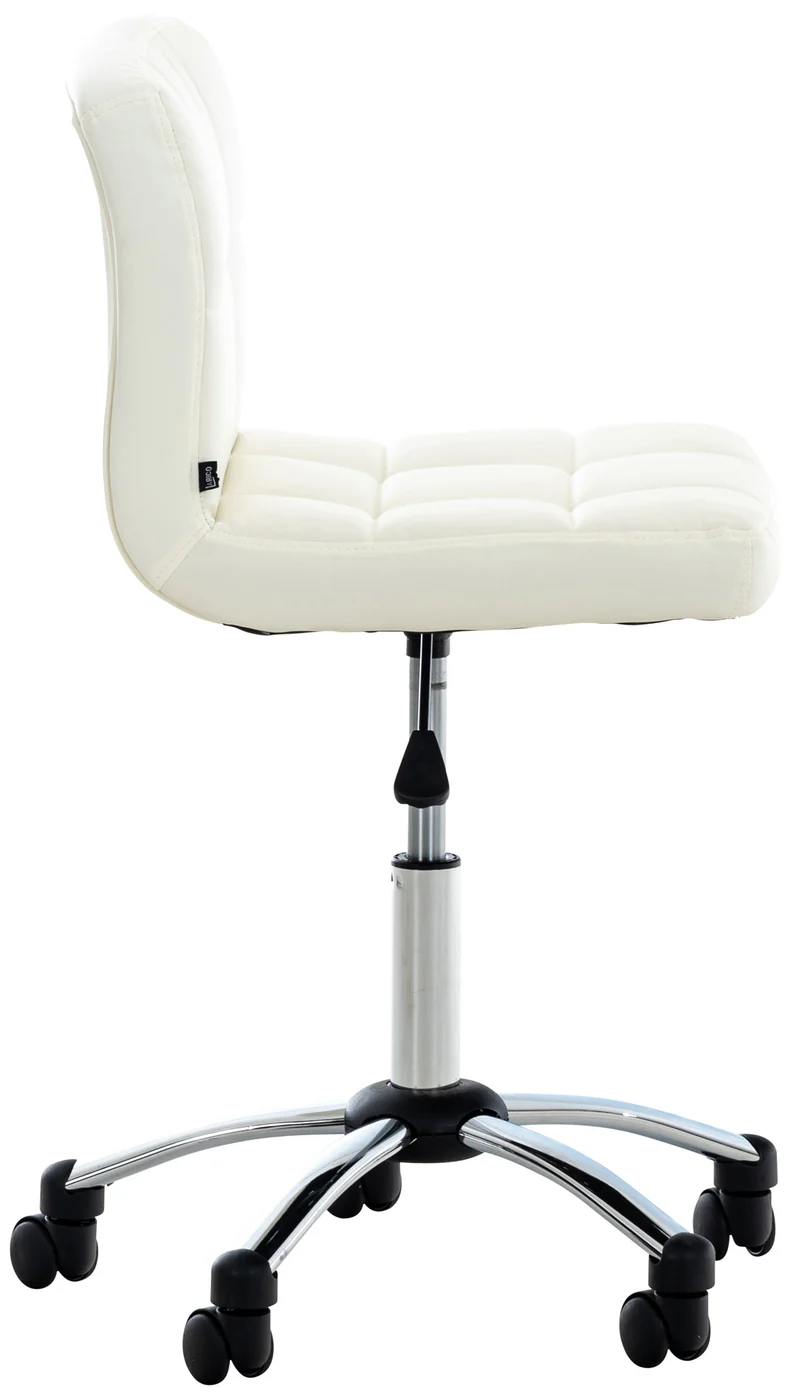 Chaise pivotante design à coutures carrées matelassées – élégance moderne PVC blanc 10_0008210