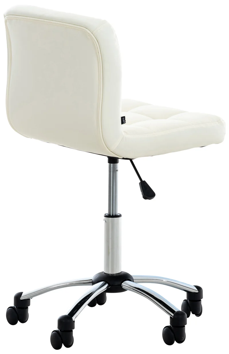 Chaise pivotante design à coutures carrées matelassées – élégance moderne PVC blanc 10_0008210
