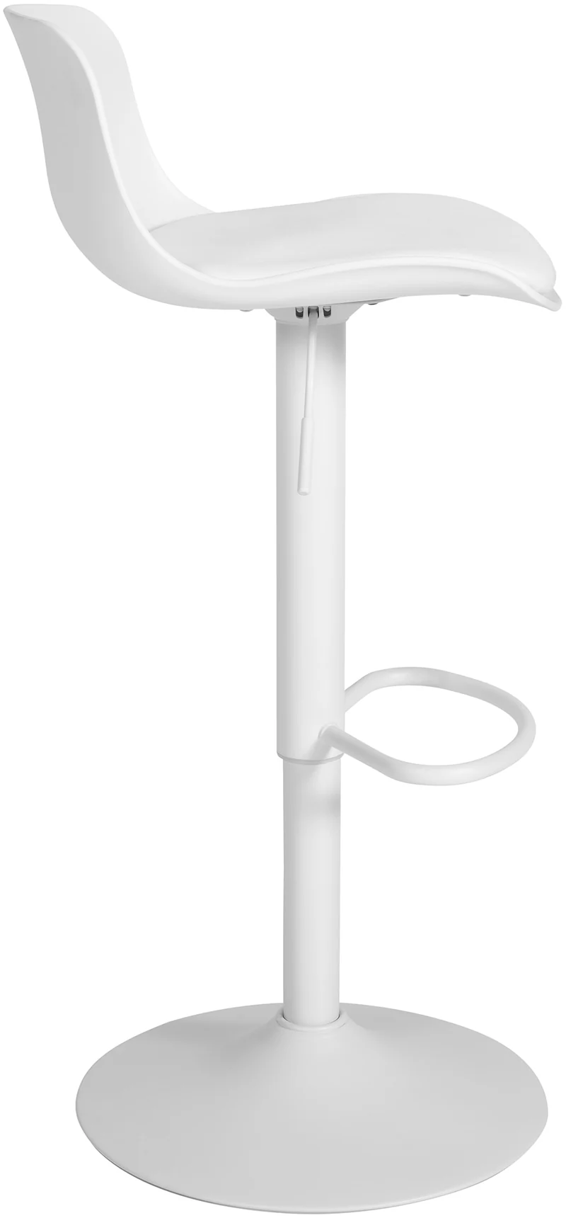Tabouret de bar x1 hauteur réglable et siège pivotant avec siège en plastique blanc métal blanc 10_0006266
