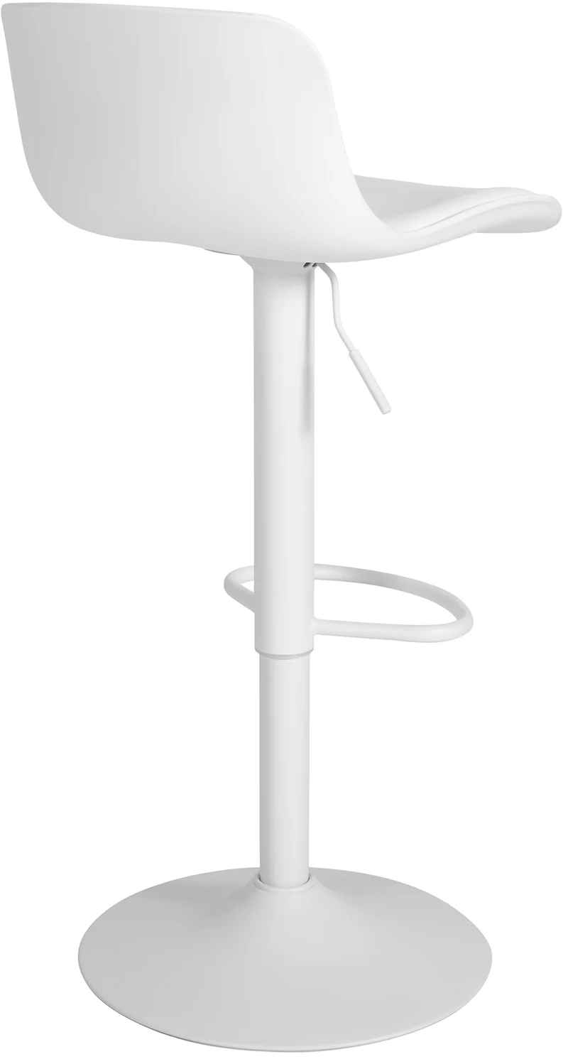 Tabouret de bar x1 hauteur réglable et siège pivotant avec siège en plastique blanc métal blanc 10_0006266