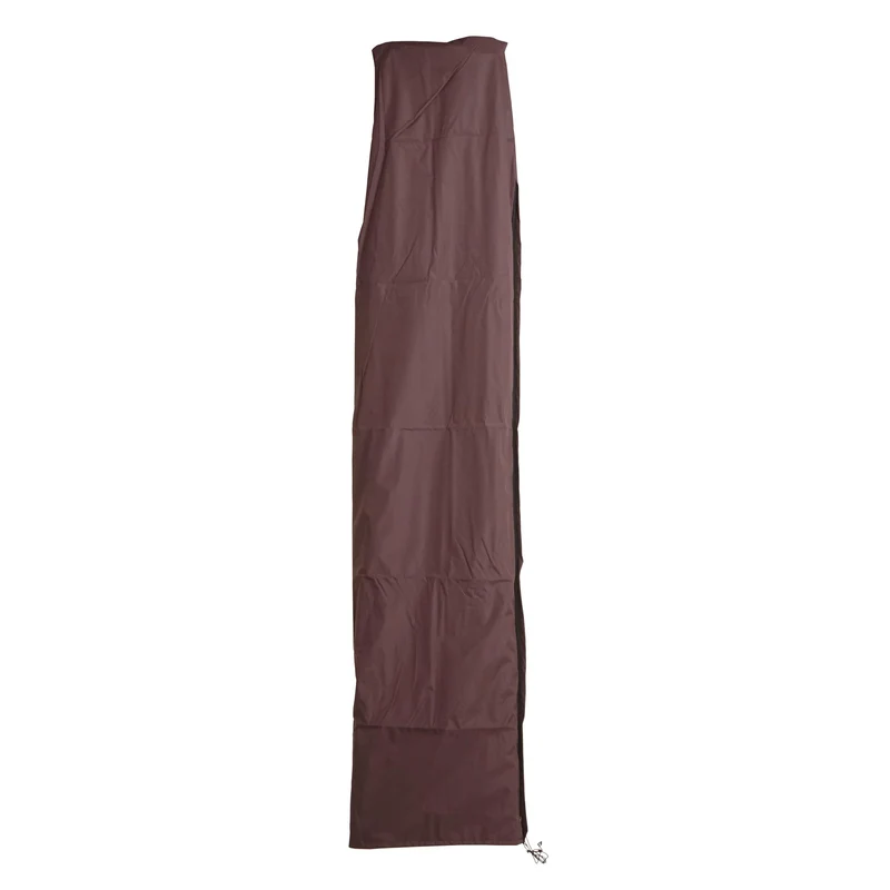 Housse de protection pour parasol rectangulaire jusqu'à 4,3 m 240 x 60 x 40 cm avec fermeture éclair en polyester marron 04_0010573