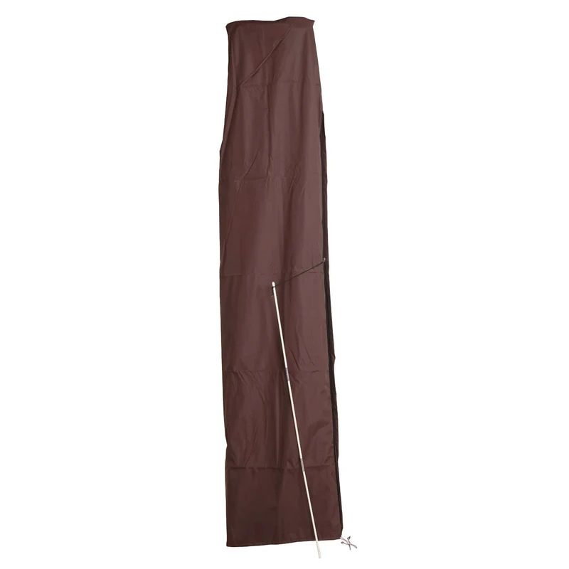 Housse de protection pour parasol rectangulaire jusqu'à 4,3 m 240 x 60 x 40 cm avec fermeture éclair en polyester marron 04_0010573