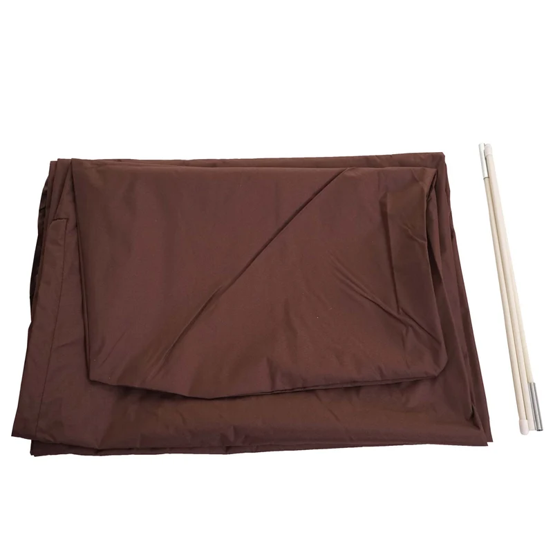 Housse de protection pour parasol rectangulaire jusqu'à 4,3 m 240 x 60 x 40 cm avec fermeture éclair en polyester marron 04_0010573