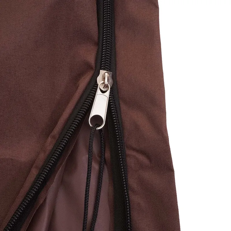 Housse de protection pour parasol rectangulaire jusqu'à 4,3 m 240 x 60 x 40 cm avec fermeture éclair en polyester marron 04_0010573