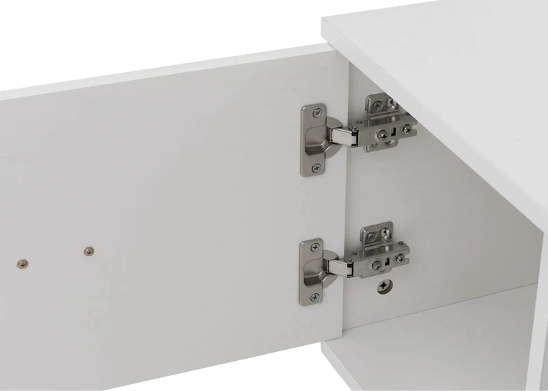 Table basse rectangulaire avec deux tiroirs et espace de rangement 42 x 103 x 60 cm en MDF blanc 04_0009788