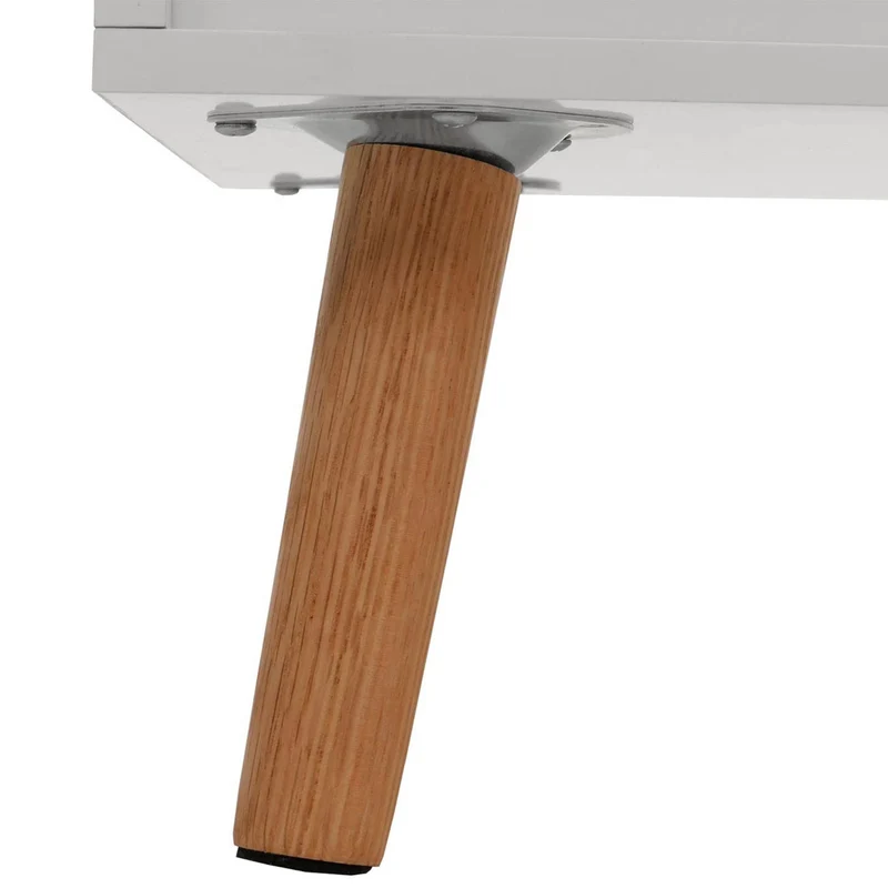 Table de chevet moderne avec deux compartiments 55 x 48 x 41 cm en MDF blanc 04_0009661