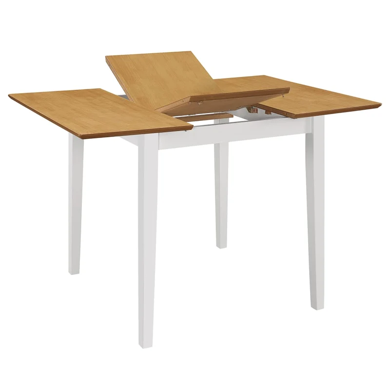 Table de salle à manger design moderne extensible (80-120) x 80 x 74 cm MDF blanc et marron DEC036862