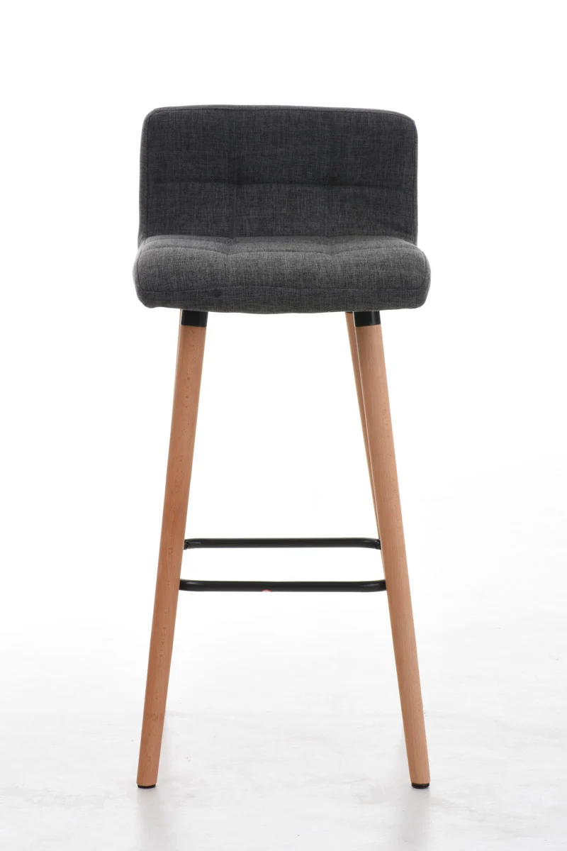 Lot de deux tabourets de bar avec repose-pieds en tissu gris clair design scandinave 10_0004322