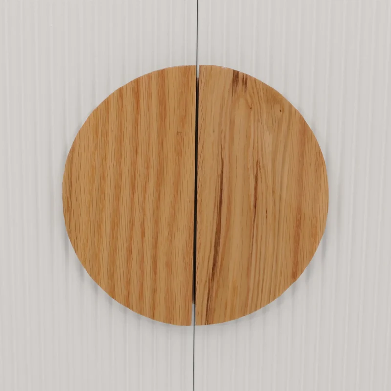 Buffet design façades 3D blanches 4 compartiments 88 x 150 x 40 cm MDF mélaminé et pieds en chêne massif 04_0009570