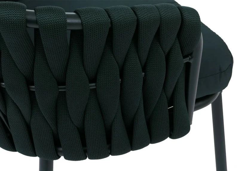 Lot de 2 fauteuils de jardin aluminium et corde tressée avec coussins déperlants vert 04_0008731