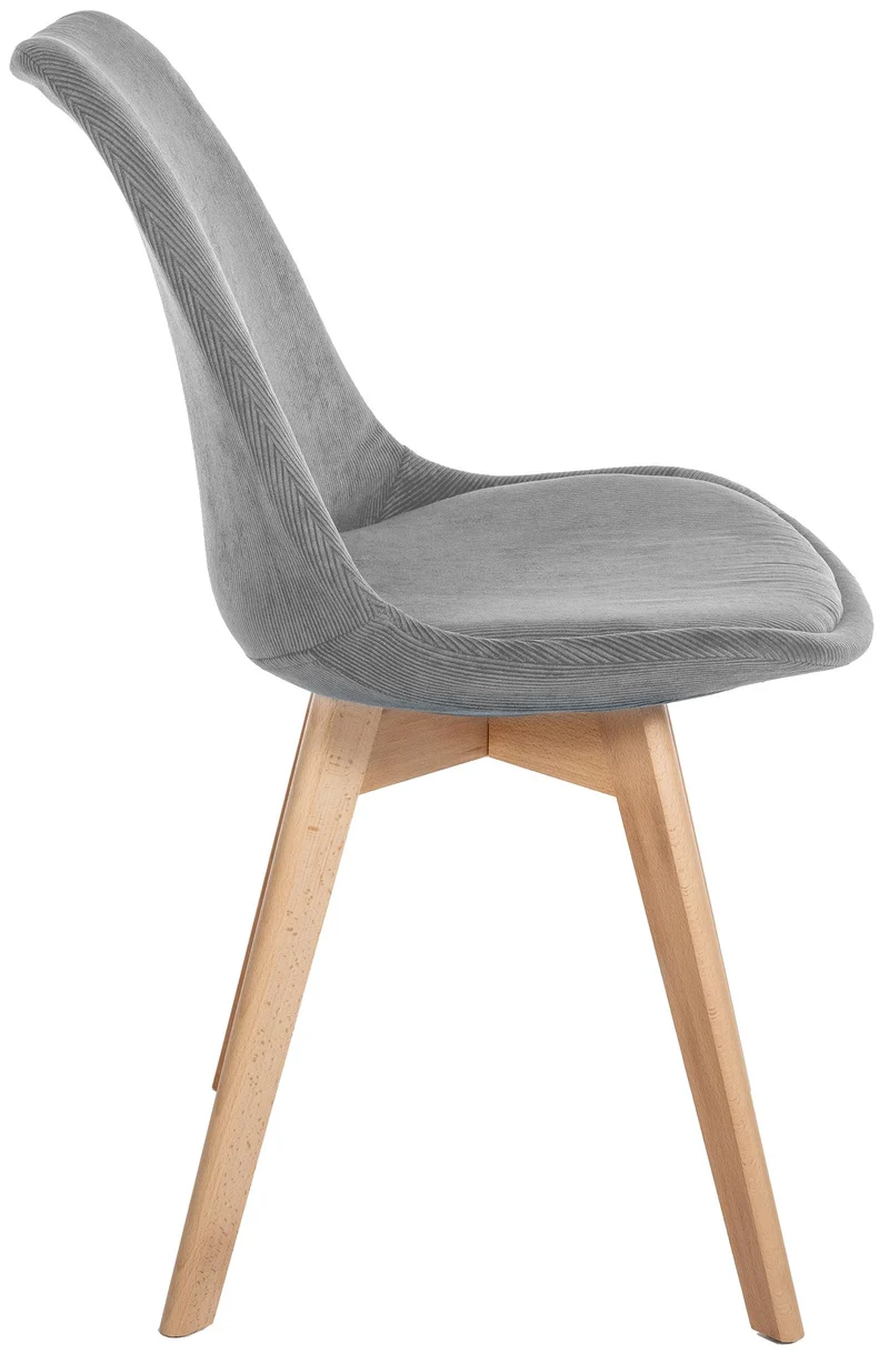 Lot de 4 chaises de salle à manger style scandinave en velours côtelé gris CDS10392