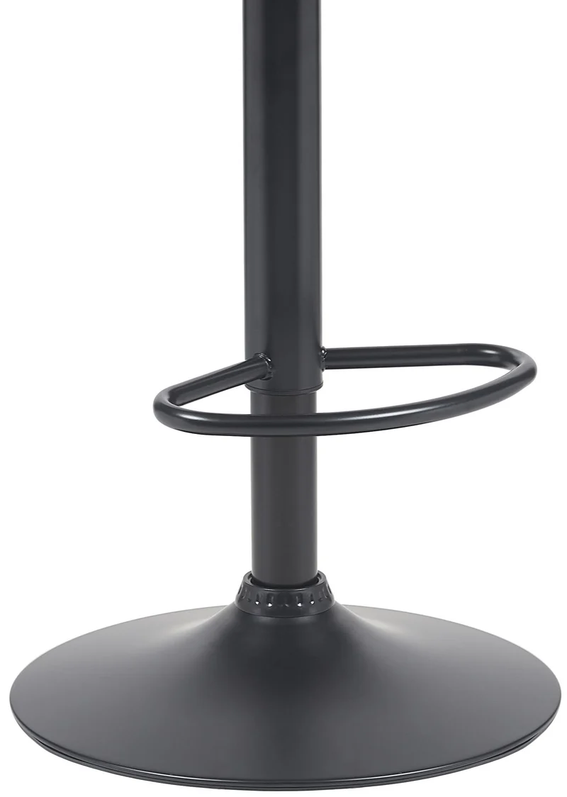 Tabouret de bar x1 style moderne rétro en tissu noir assise en bois courbé couleur noyer cadre métal noir 10_0005918
