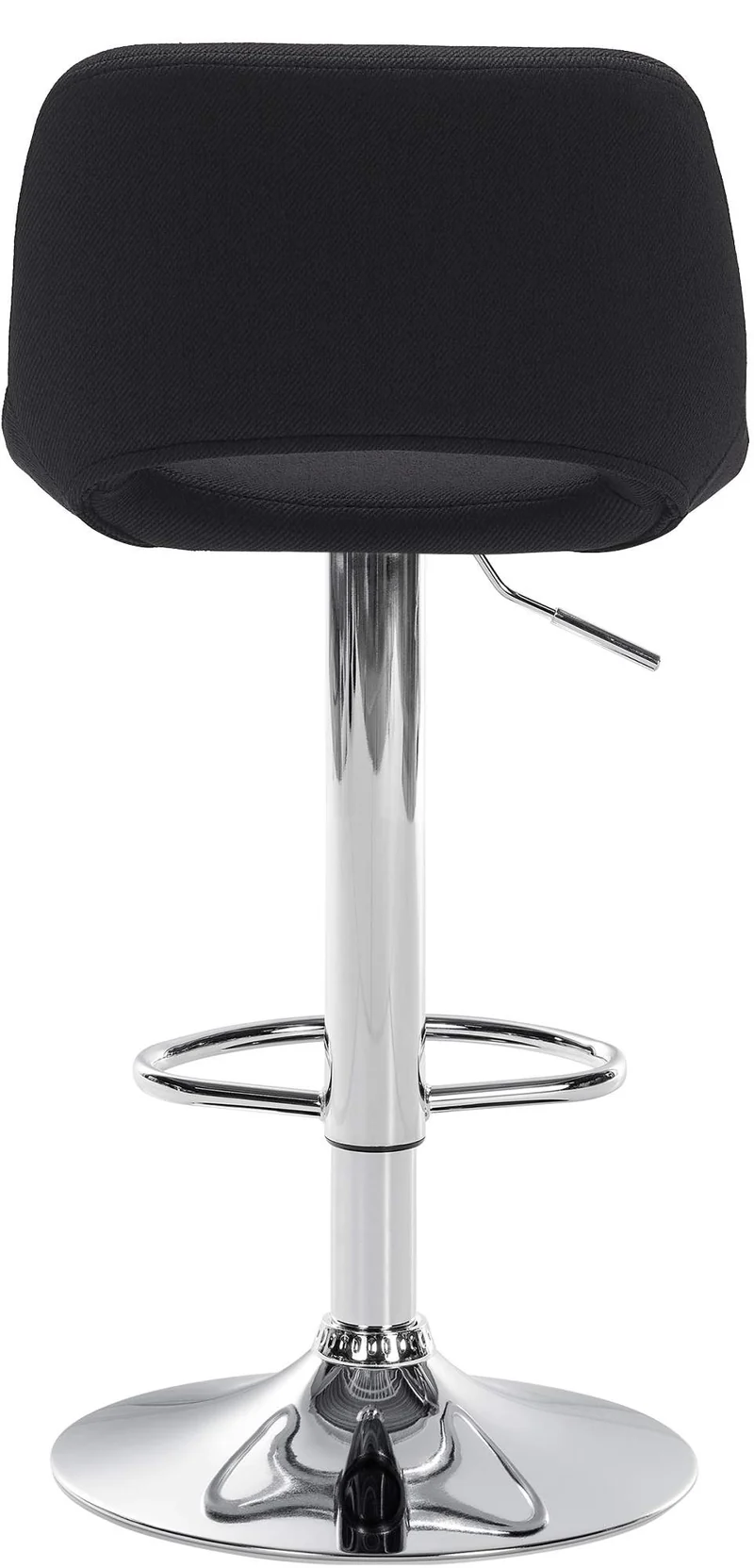 Tabourets de bar chaises haute x2 avec repose-pieds en tissu noir piètement métallique chromé 10_0004095