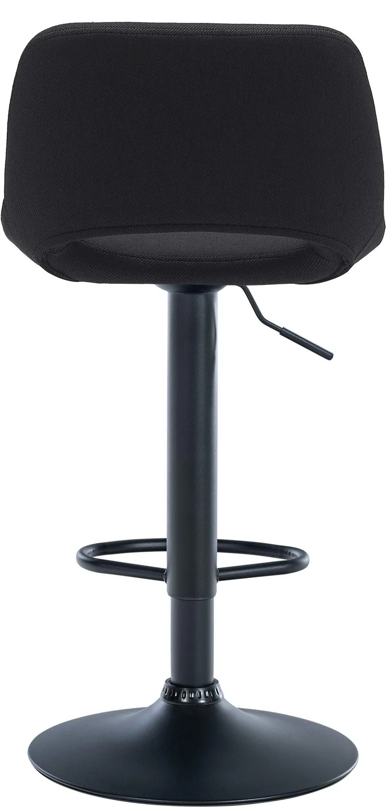Tabourets de bar chaises haute x2 avec repose-pieds en tissu noir piètement métallique noir 10_0004098