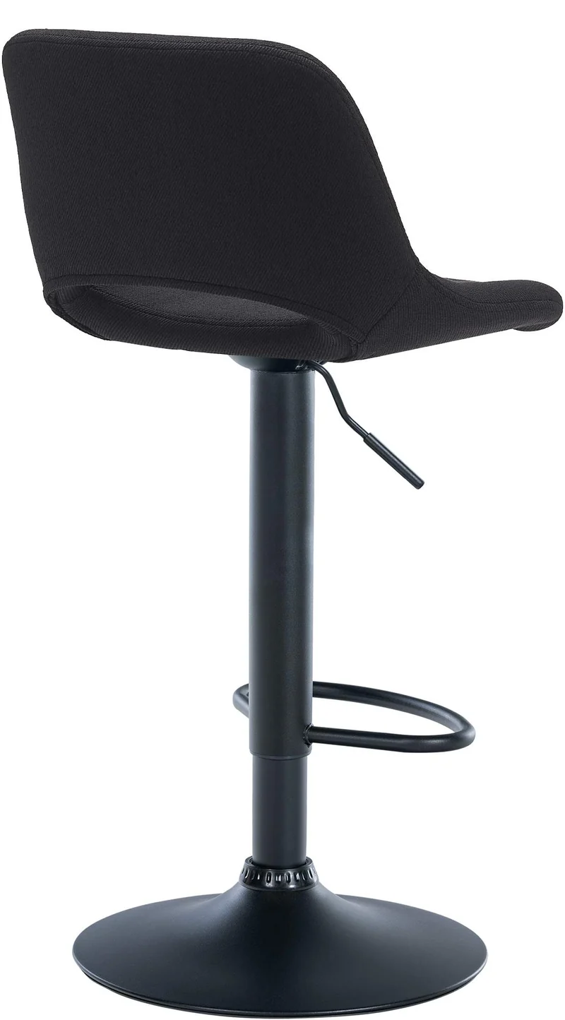 Tabourets de bar chaises haute x2 avec repose-pieds en tissu noir piètement métallique noir 10_0004098