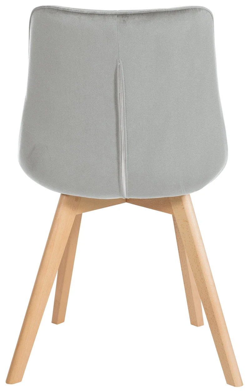 Lot de 2 chaises de salle à manger design scandinave coutures carrées en velours gris pieds en bois clair 10_0001681