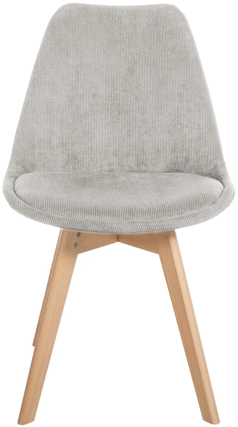 Lot de 4 chaises de salle à manger style scandinave en velours côtelé beige CDS10390