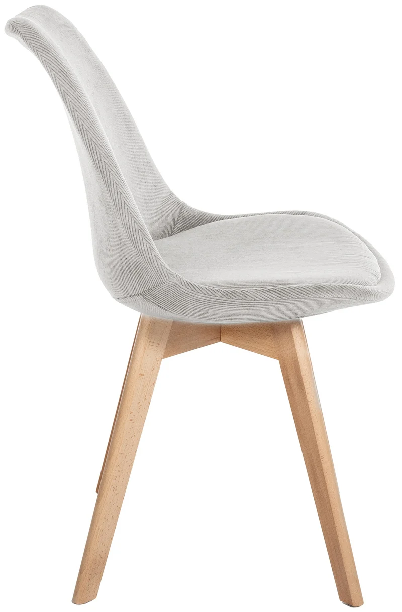 Lot de 4 chaises de salle à manger style scandinave en velours côtelé beige CDS10390