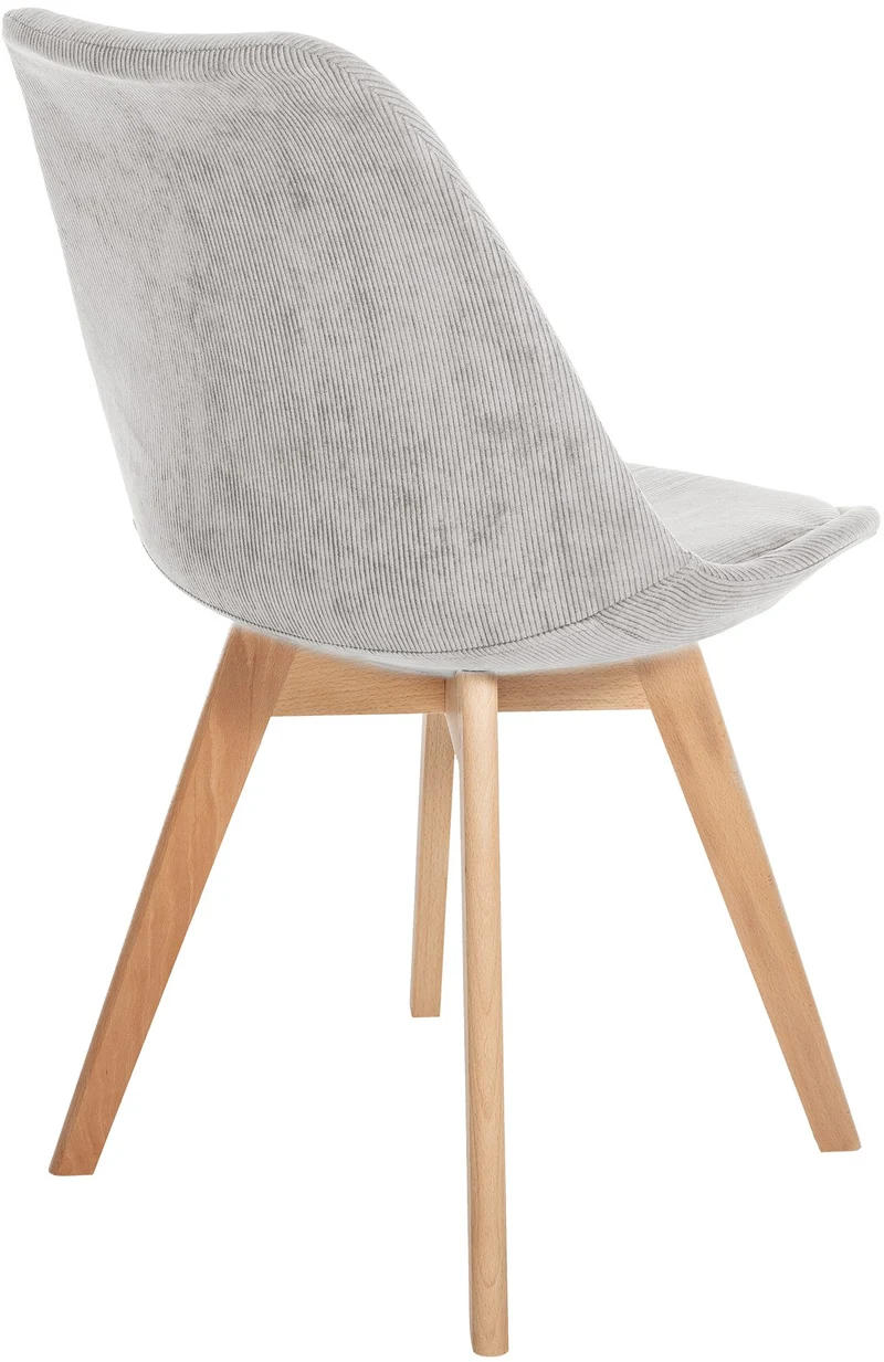 Lot de 4 chaises de salle à manger style scandinave en velours côtelé beige CDS10390