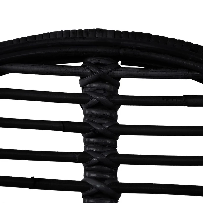 Lot de 4 chaises de salle à manger cuisine noir Rotin naturel CDS021793