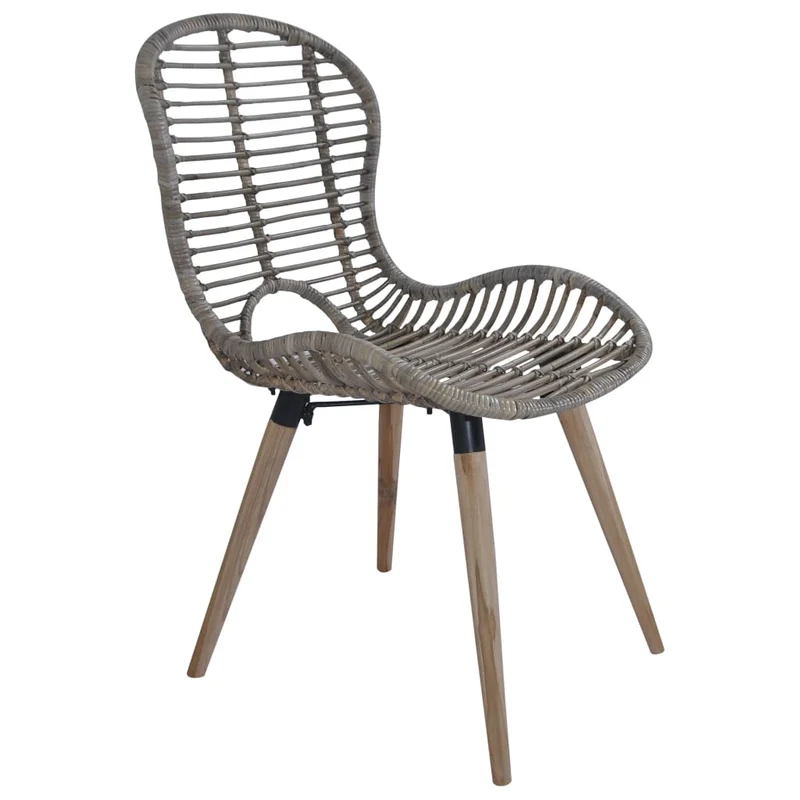 Lot de 4 chaises de salle à manger cuisine marron Rotin naturel CDS021697