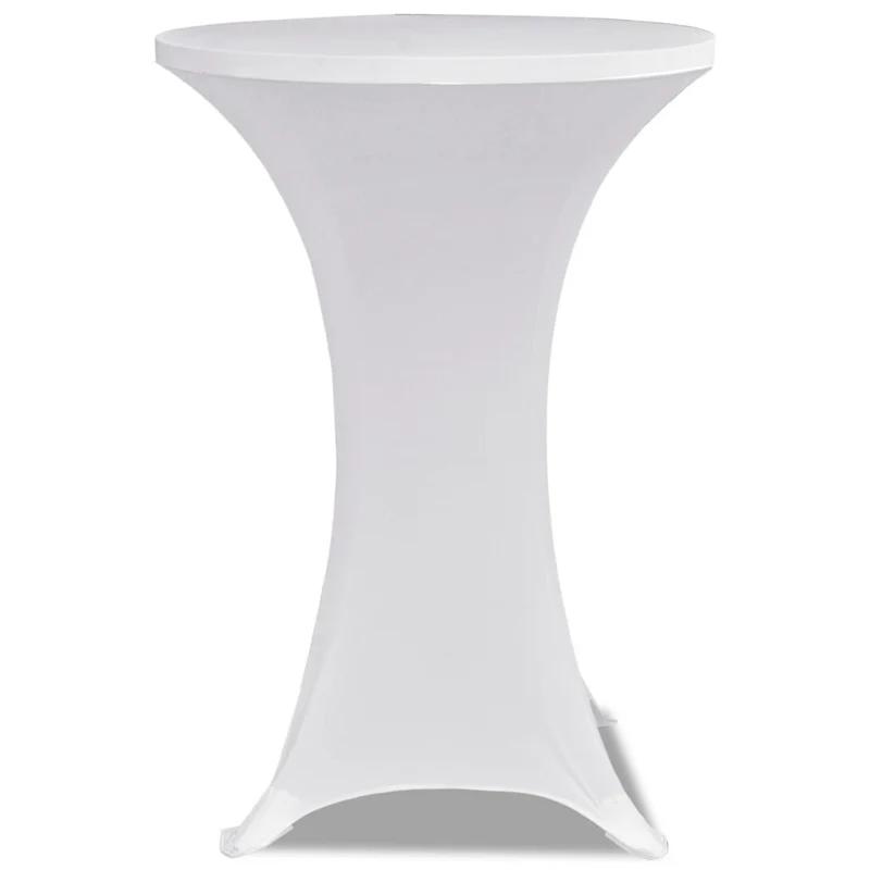 Housses élastiques de table Ø 80 cm Blanc 2 pièces DEC022494