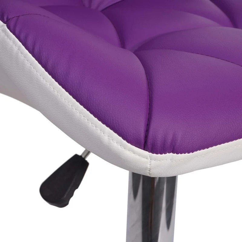 Tabouret de bar chaise de comptoir hauteur réglable en synthétique violet cadre en acier chromé 04_0001232