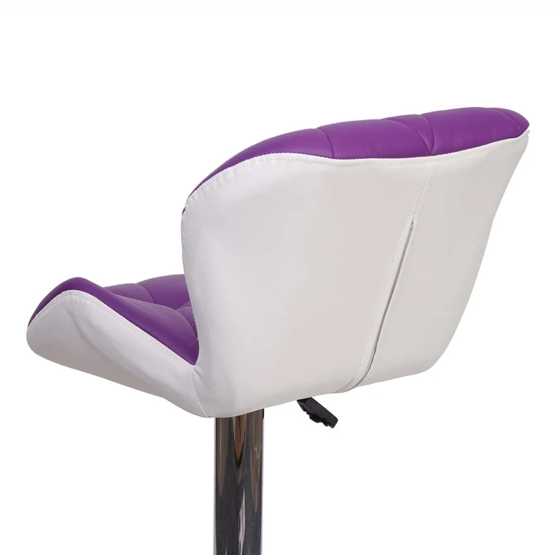 Tabouret de bar chaise de comptoir hauteur réglable en synthétique violet cadre en acier chromé 04_0001232