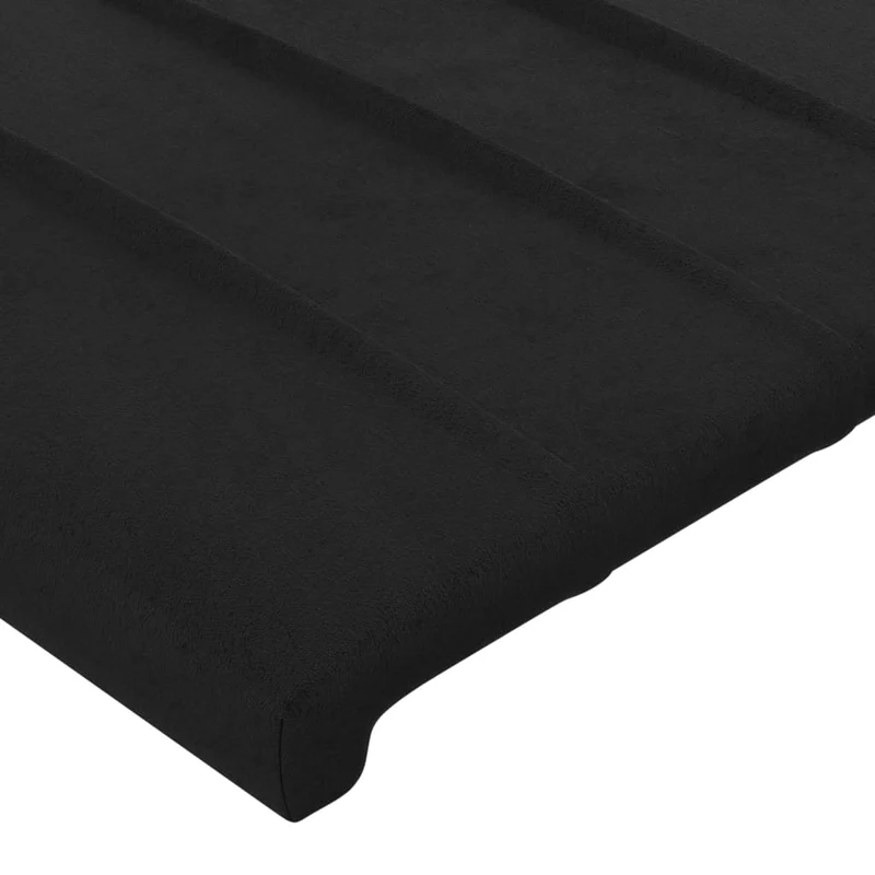 Tête de lit accessoire couchage chambre à coucher meuble 2 parties 100 x 5 x 78/88 cm tissu velours noir TDL0206266