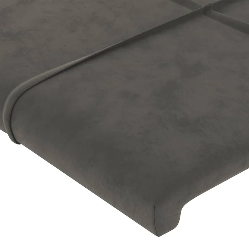 Tête de lit accessoire couchage chambre à coucher meuble avec rebord latéral 103 x 23 x 78/88 cm tissu velours gris foncé TDL0205027