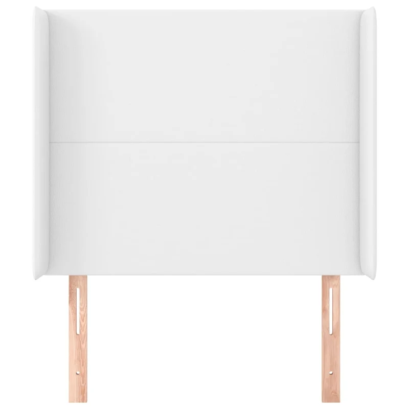 Tête de lit accessoire couchage chambre à coucher meuble avec rebord latéral 93 x 16 x 118/128 cm synthétique blanc TDL0205768