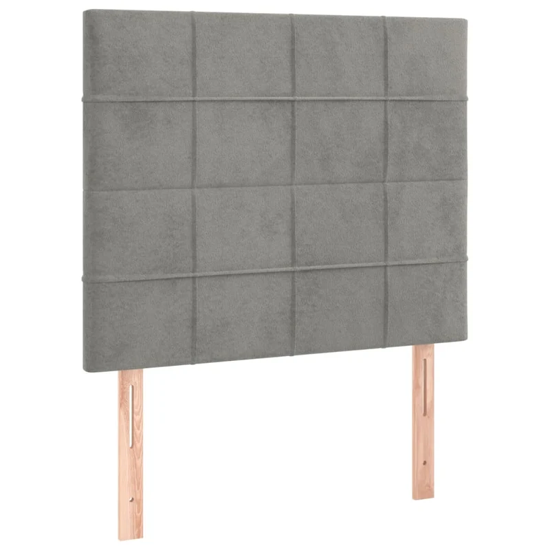 Tête de lit accessoire couchage chambre à coucher meuble 2 parties 90 x 5 x 78/88 cm tissu velours gris clair TDL0206398