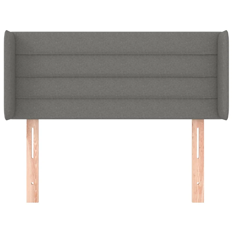 Tête de lit accessoire couchage chambre à coucher meuble avec rebord latéral 93 x 16 x 78/88 cm tissu gris foncé TDL0204868