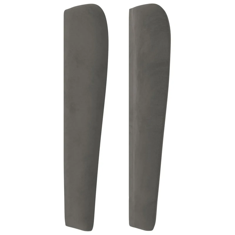 Tête de lit accessoire couchage chambre à coucher meuble avec rebord latéral 103 x 23 x 118/128 cm tissu velours gris foncé TDL0205042