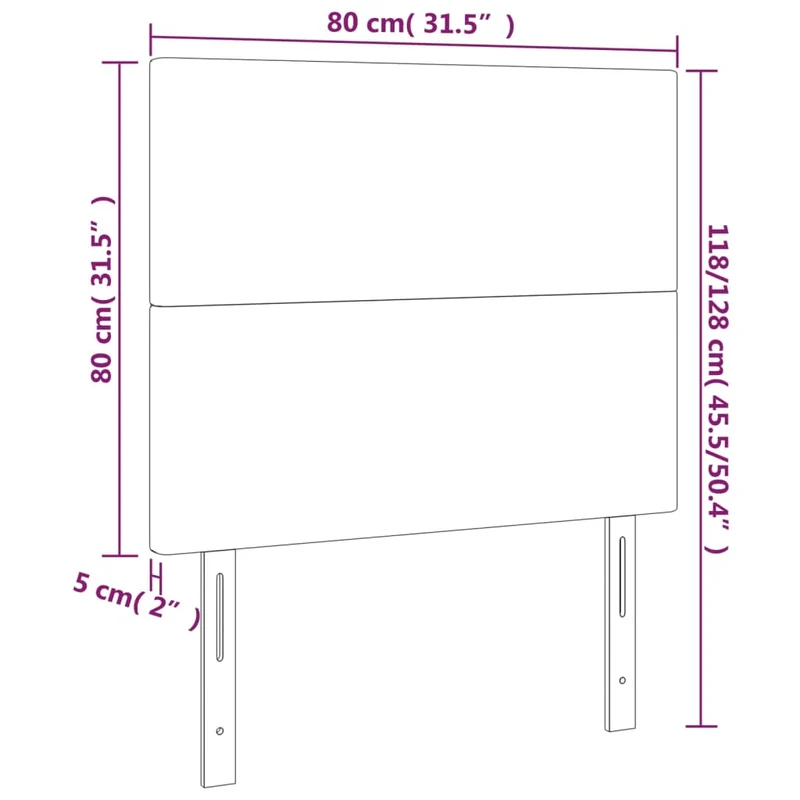 Tête de lit accessoire couchage chambre à coucher meuble 2 parties 80 x 5 x 78/88 cm synthétique noir TDL0206250