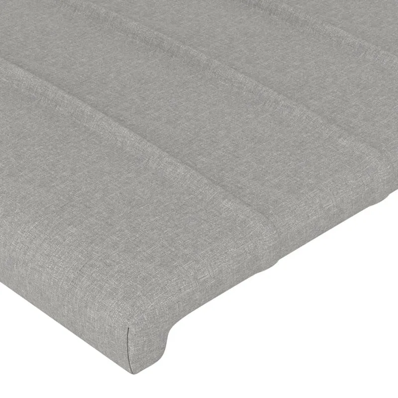Tête de lit accessoire couchage chambre à coucher meuble avec rebord latéral 183 x 16 x 78/88 cm tissu gris clair TDL0205208