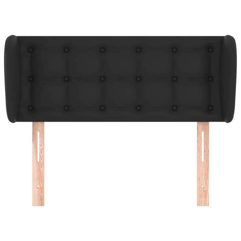 Tête de lit accessoire couchage chambre à coucher meuble capitonné avec rebord latéral 103 x 23 x 78/88 cm synthétique noir TDL0204597