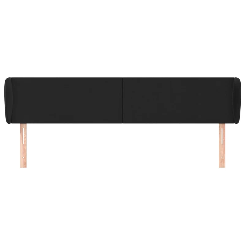 Tête de lit accessoire couchage chambre à coucher meuble avec rebord latéral 163 x 23 x 78/88 cm synthétique noir TDL0204526