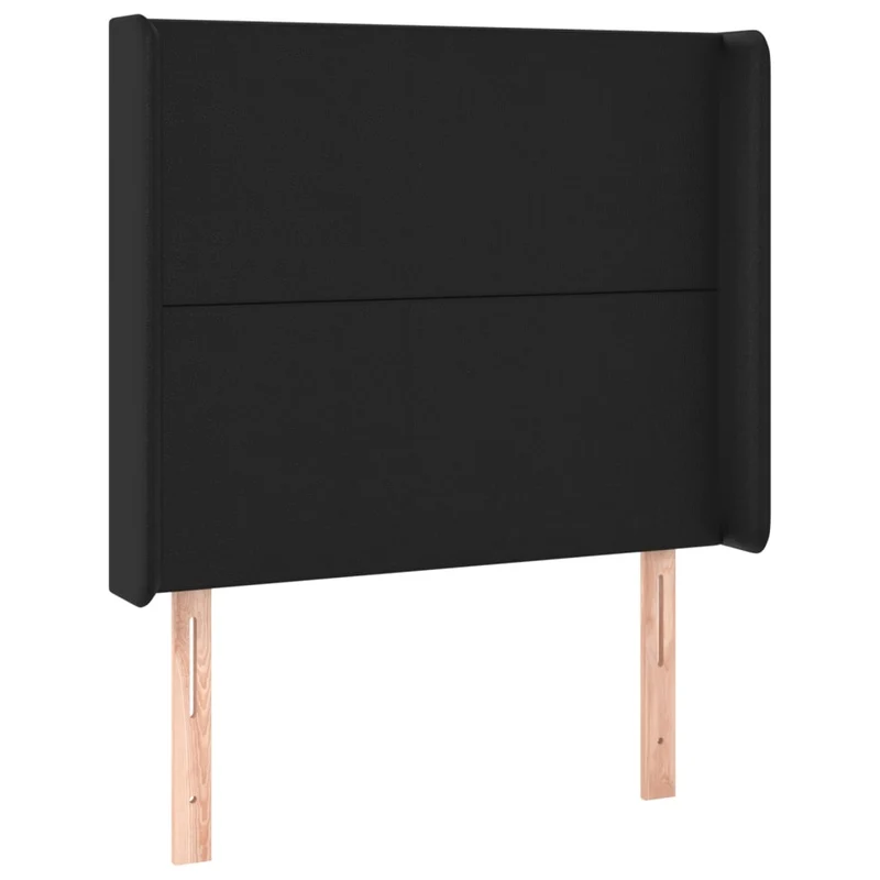 Tête de lit accessoire couchage chambre à coucher meuble avec rebord latéral 83 x 16 x 118/128 cm synthétique noir TDL0204468