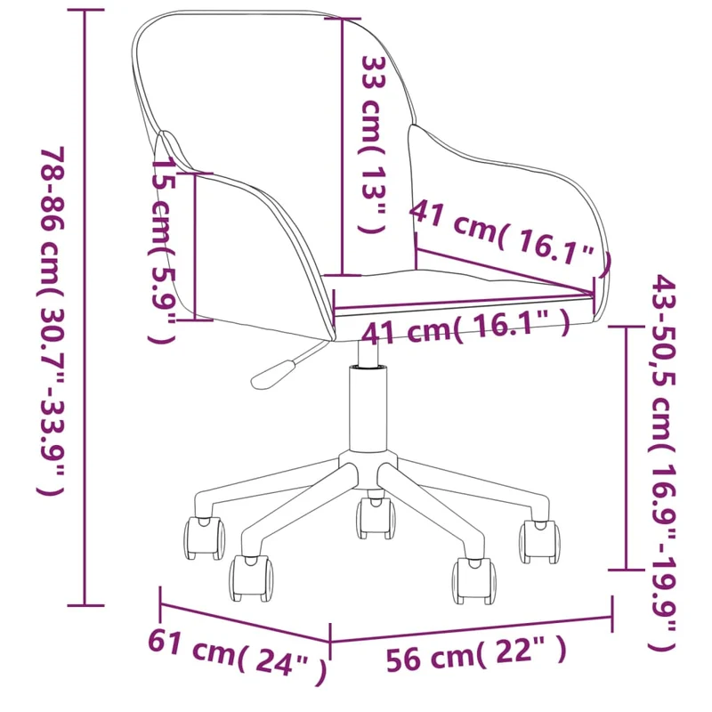 Lot de 2 chaises de salle à manger siège pivotant hauteur réglable noir velours noir DEC025296