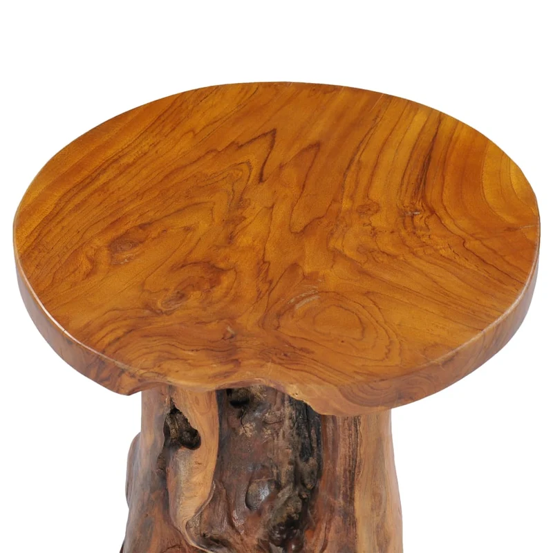 Table d'appoint ronde en racine de teck massif – pièce artisanale unique – bois naturel DEC037051
