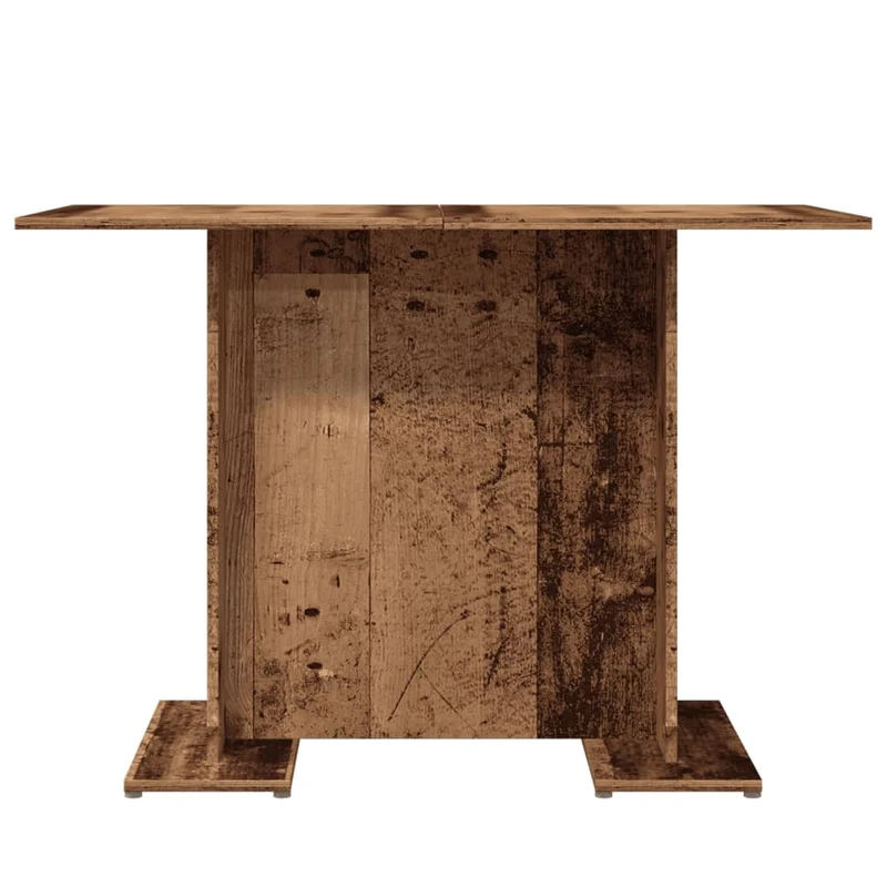 Table à manger rectangulaire compacte – piètement central – finition bois vieilli – 110 × 60 cm DEC036914