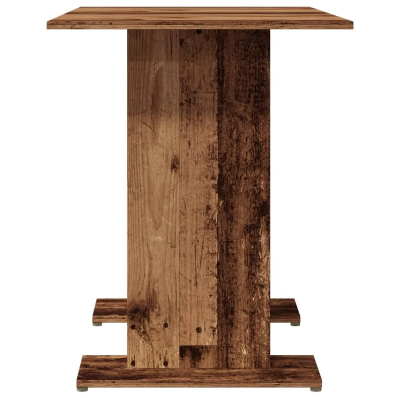 Table à manger rectangulaire compacte – piètement central – finition bois vieilli – 110 × 60 cm DEC036914