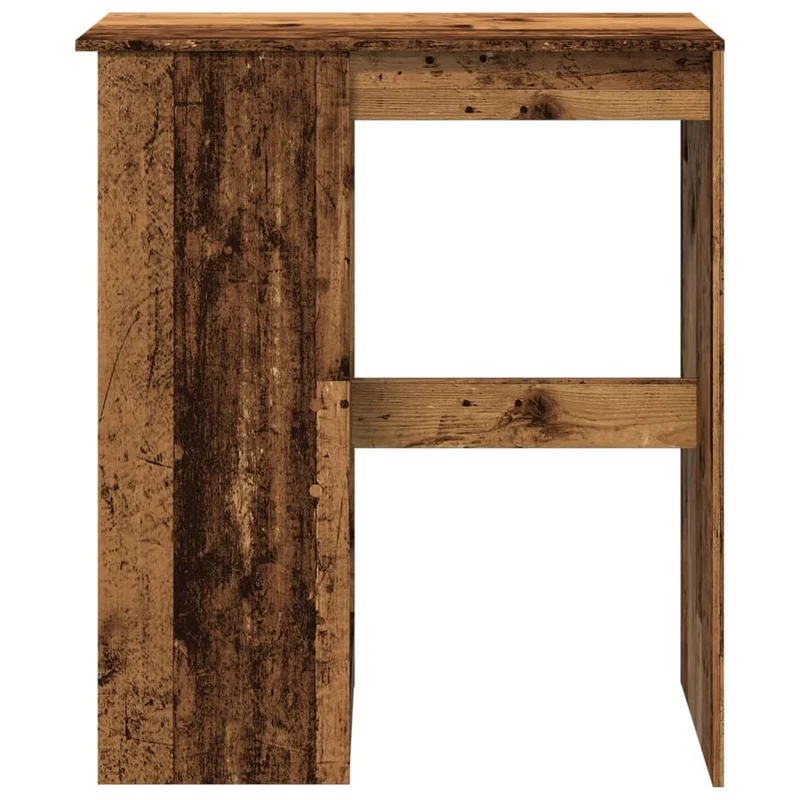 Table de bar avec 4 porte-bouteilles intégrés – finition bois vieilli – style industriel – 90 × 47,5 × 103,5 cm DEC036399