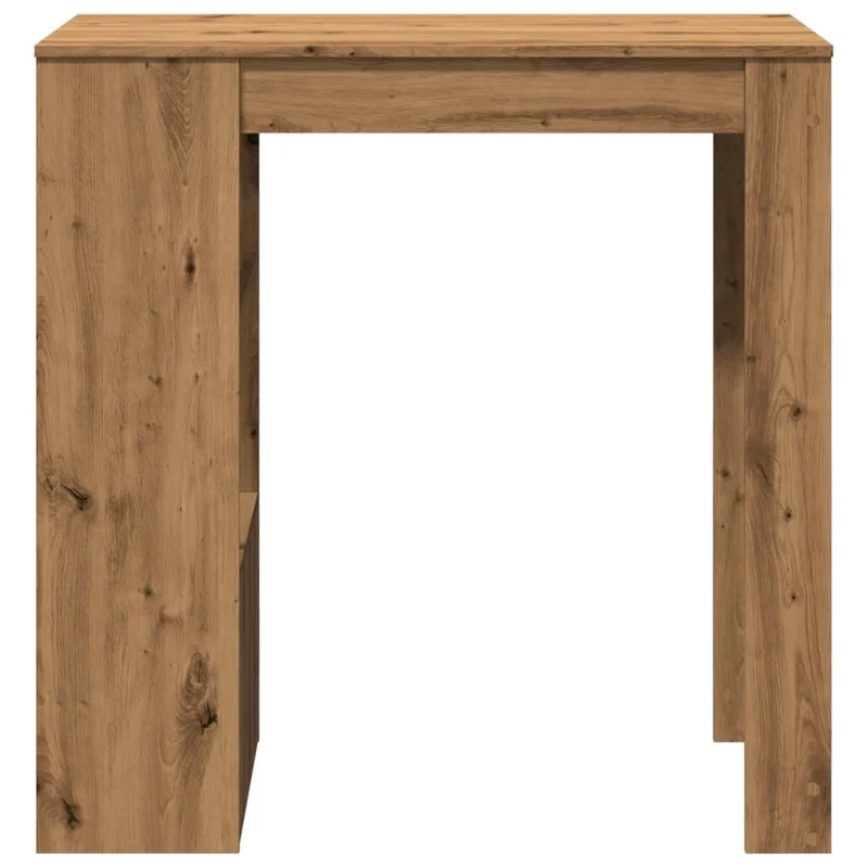 Table de bar avec 6 compartiments de rangement – finition chêne artisanal – 102 × 50 × 103,5 cm DEC036361