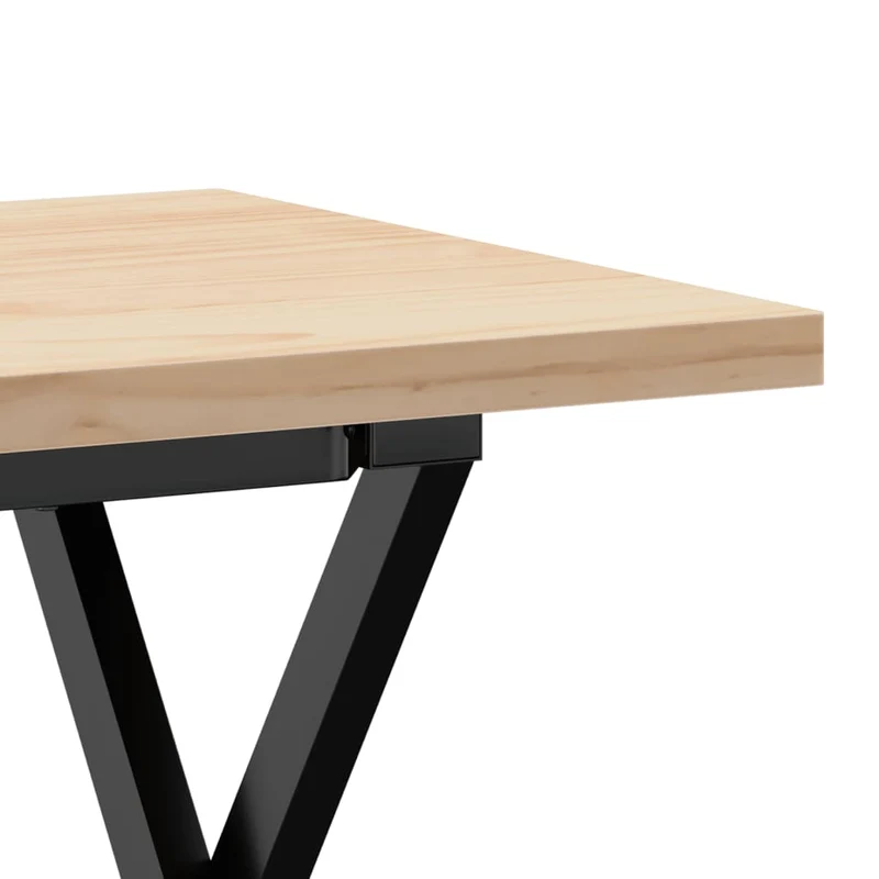 Table basse rectangulaire style industriel cadre en x 100 x 50 x 45,5 cm bois de pin et acier DEC036256