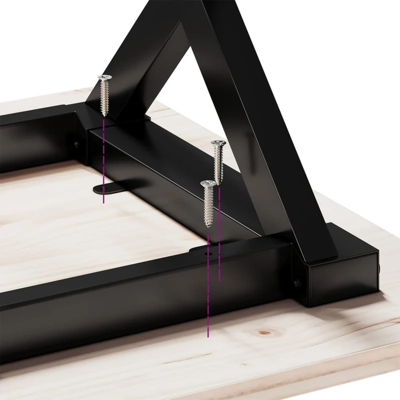 Table basse rectangulaire style industriel cadre en x 100 x 50 x 45,5 cm bois de pin et acier DEC036256